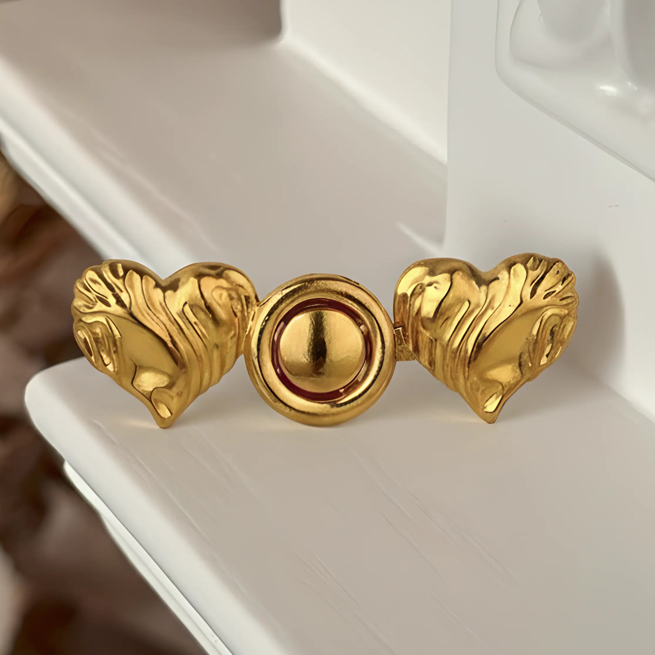 Heart (Gold - Silver - Gold) Waist Knot Pins (Set of 3)