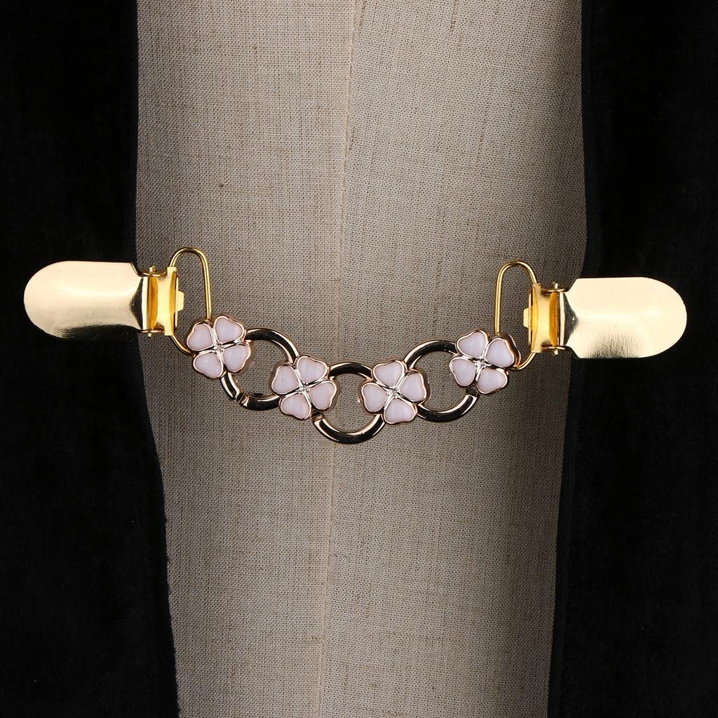 Chain Gold Leaf Cardigan Cinch Clips