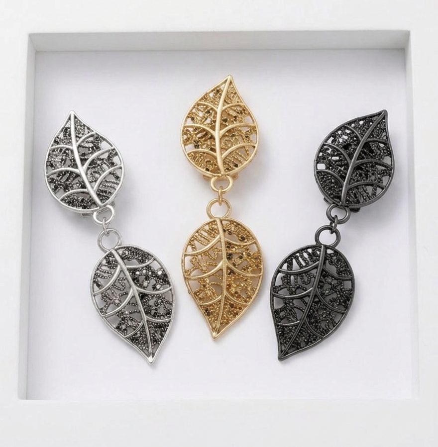 Filigree Leaf Brooch (Set of 3)