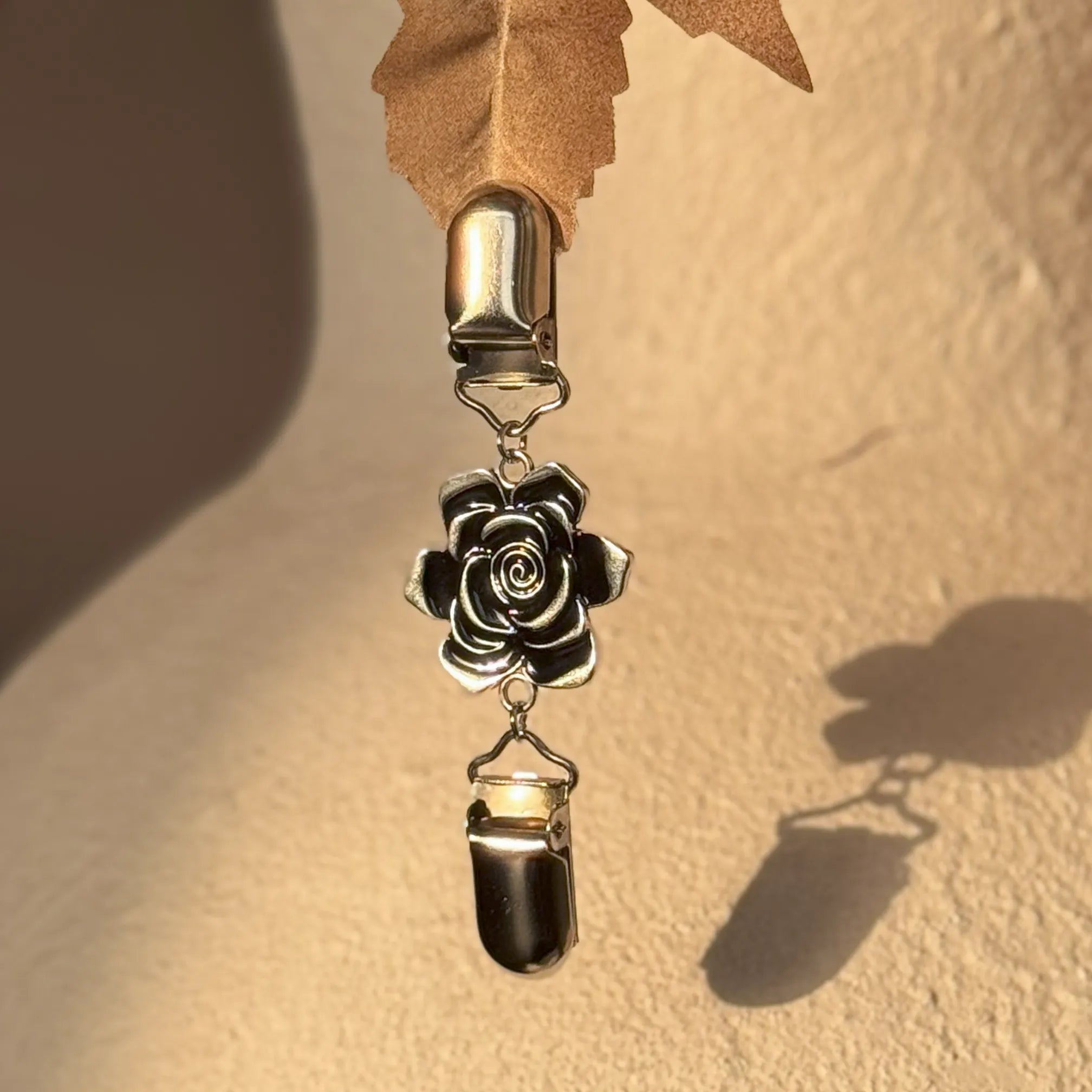 Flower Cinch Clips Silver