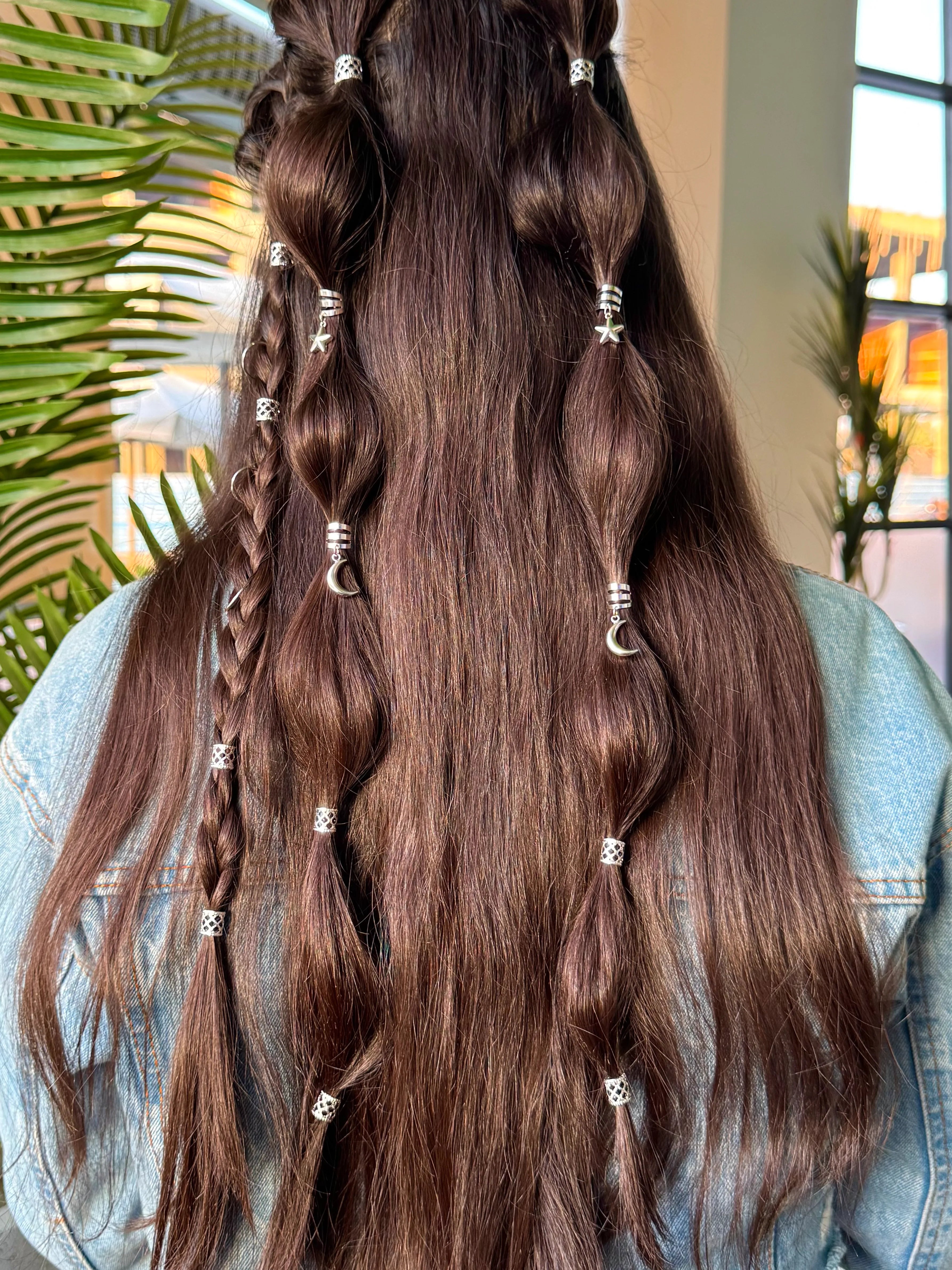 Vintage Hair Rings Set (Silver) – 44 Pieces