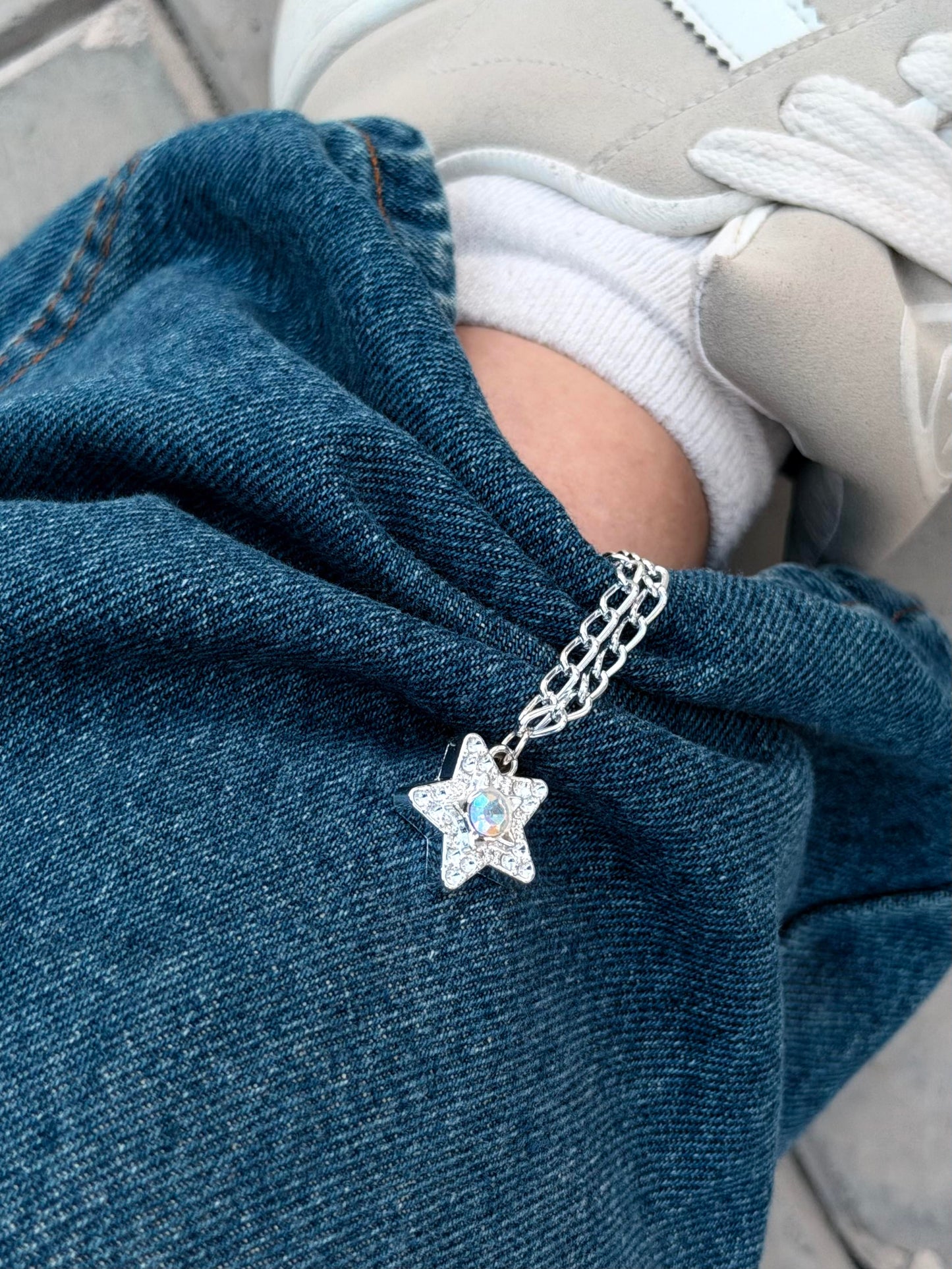 Star Double-Chain Sleeve Holders – Silver Pair (2 Pieces)