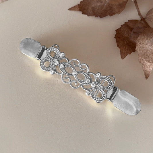 Cardigan Sweater Cinch Clips Silver