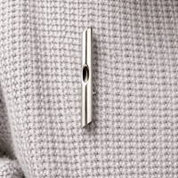 Modern Minimalist Silver Tube Floral Brooch (Lapel Vase Pin)
