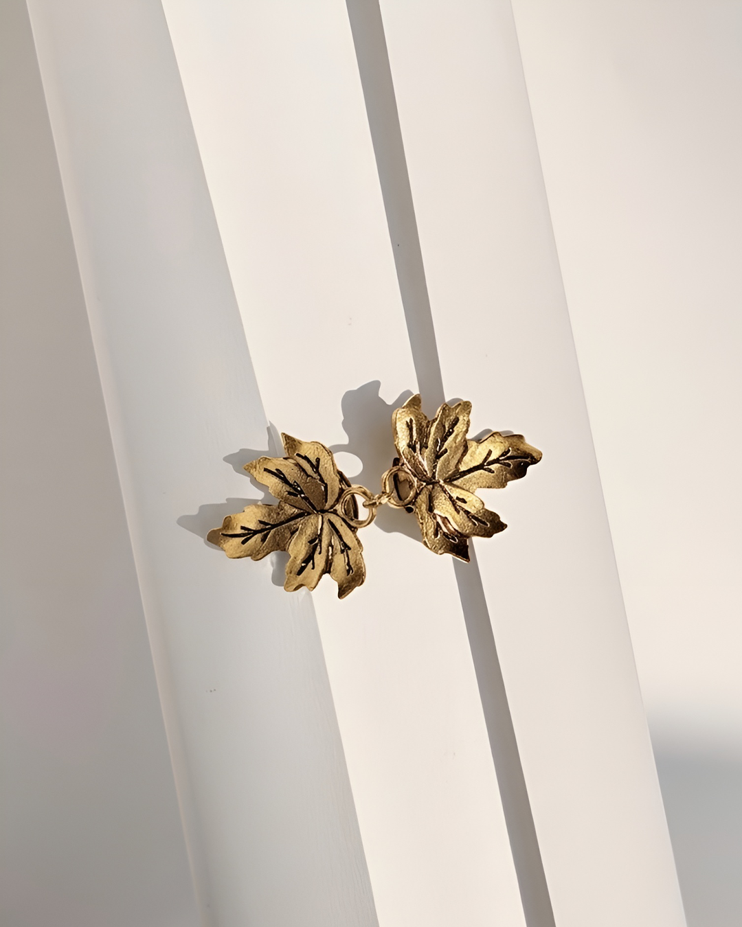 Gold Maple Leaf Shawl Brooch