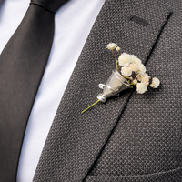 Vintage-Style Silver Lapel Vase Pin (Boutonniere Holder)