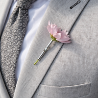 Modern Minimalist Silver Tube Floral Brooch (Lapel Vase Pin)