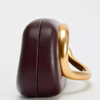 Gold Closure Box Clutch