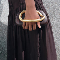 Gold Closure Box Clutch