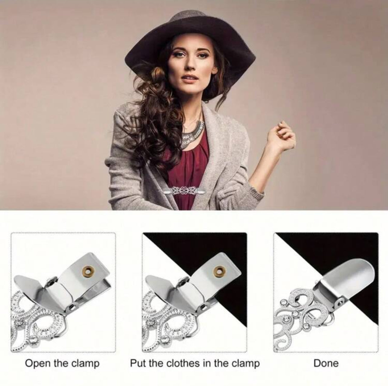 II-Cardigan Sweeter Cinch Clips Silver