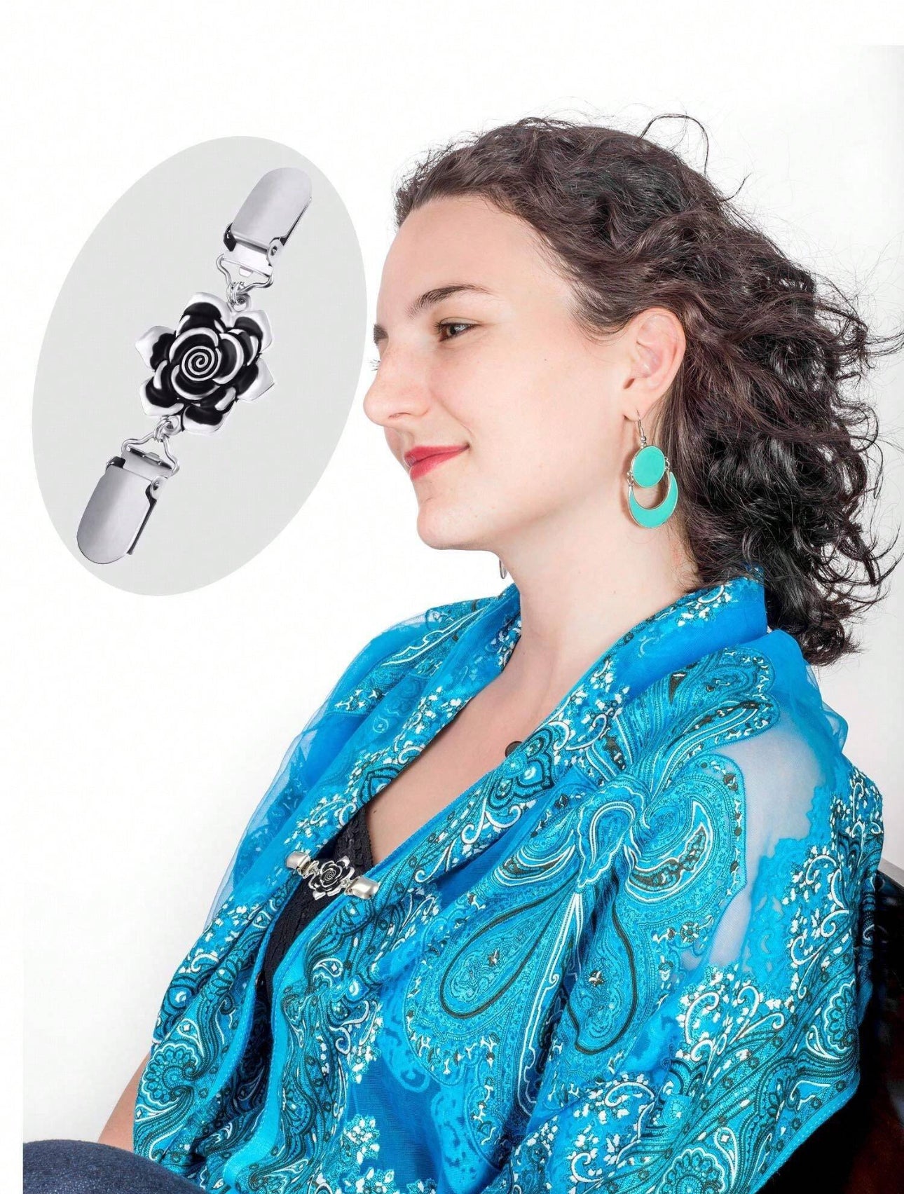 II-Flower Cinch Clips Silver