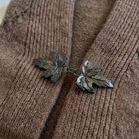 Maple Leaf Shawl Brooch - Black