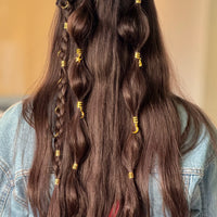 Vintage Hair Rings Set (Gold) – 44 Pieces