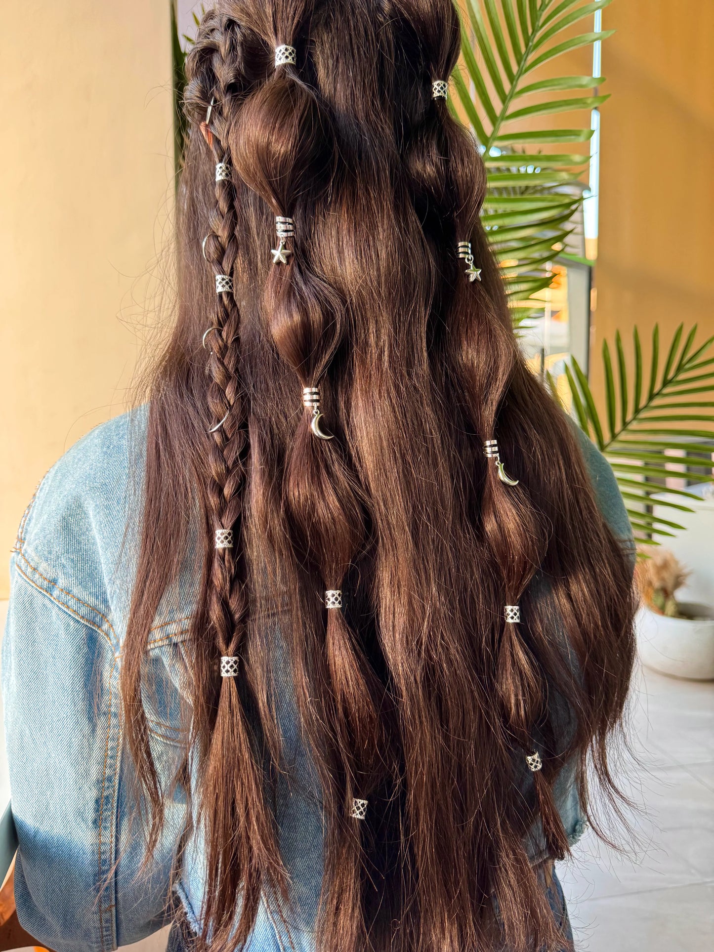 Vintage Hair Rings Set (Silver) – 44 Pieces