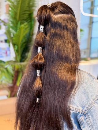 Vintage Hair Rings Set (Silver) – 5 Pieces