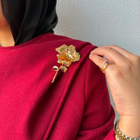 The Mokanda Gilded Rose Brooch - Gold