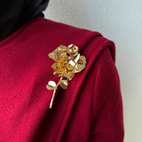 The Mokanda Gilded Rose Brooch - Gold