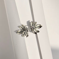 Maple Leaf Shawl Brooch - Silver