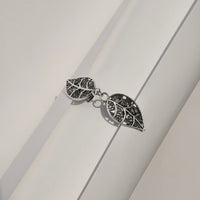 Filigree Leaf Cardigan Clip & Shawl Brooch - Silver