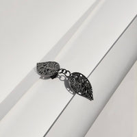 Filigree Leaf Cardigan Clip & Shawl Brooch - Black