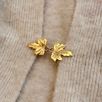 Gold Maple Leaf Shawl Brooch