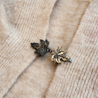 Maple Leaf Shawl Brooch - Black