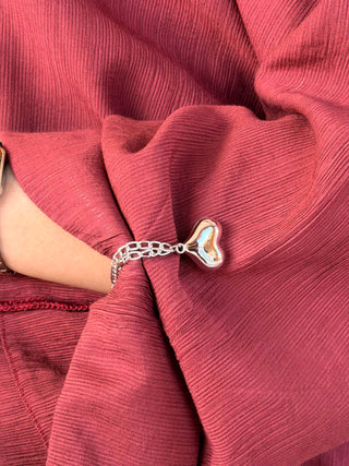 Heart Double-Chain Styling Holders – Silver Pair (2 Pieces)