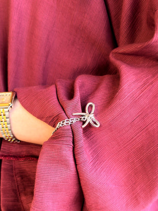 Bow Double-Chain Styling Holders – Silver Pair (2 Pieces)