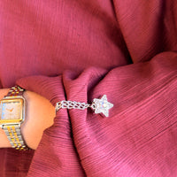 Star Double-Chain Sleeve Holders – Silver Pair (2 Pieces)