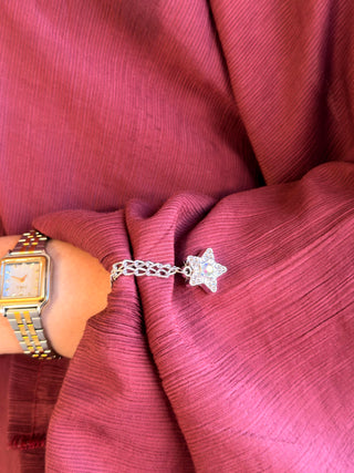 Star Double-Chain Styling Holders – Silver Pair (2 Pieces)