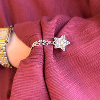Star Double-Chain Sleeve Holders – Silver Pair (2 Pieces)
