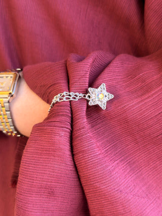 Star Double-Chain Styling Holders – Silver Pair (2 Pieces)