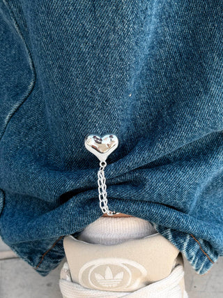 Heart Double-Chain Styling Holders – Silver Pair (2 Pieces)