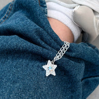 Star Double-Chain Sleeve Holders – Silver Pair (2 Pieces)