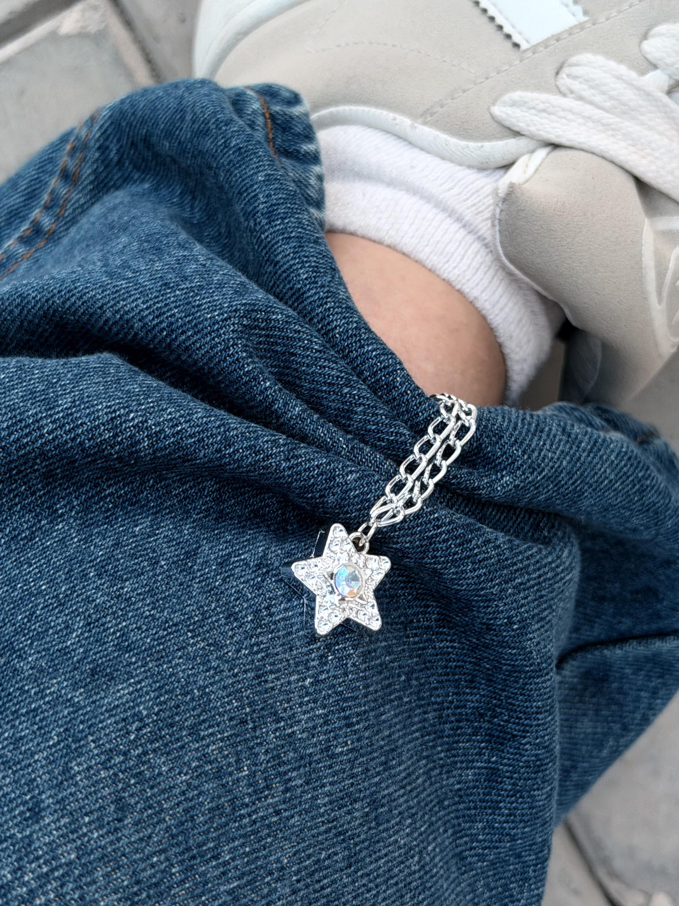 Star Double-Chain Sleeve Holders – Silver Pair (2 Pieces)