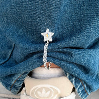 Star Double-Chain Sleeve Holders – Silver Pair (2 Pieces)