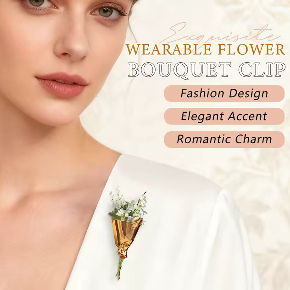 Vintage-Style Gold Lapel Vase Pin (Boutonniere Holder)