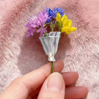 Vintage-Style Silver Lapel Vase Pin (Boutonniere Holder)