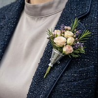 Vintage-Style Silver Lapel Vase Pin (Boutonniere Holder)