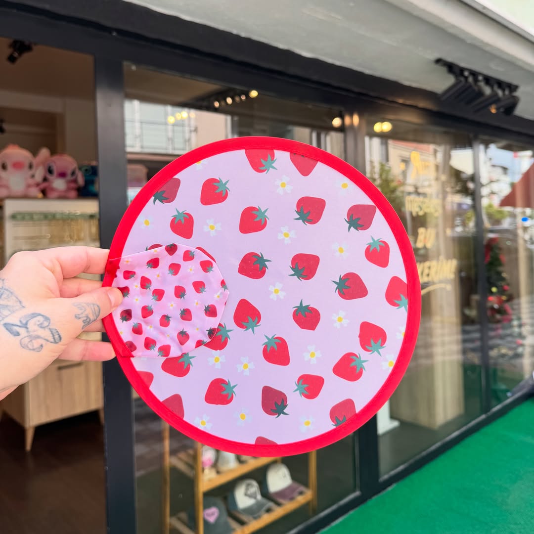 Foldable Nylon Hand Fan & Flying Disc