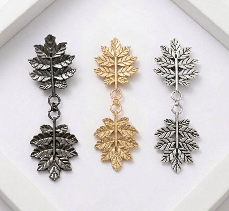 Twin Oak Leaf Brooch (Set of 3)
