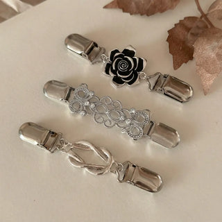 Infinity | Cardigan Sweater | Flower Cinch Clips (Silver Set of 3)